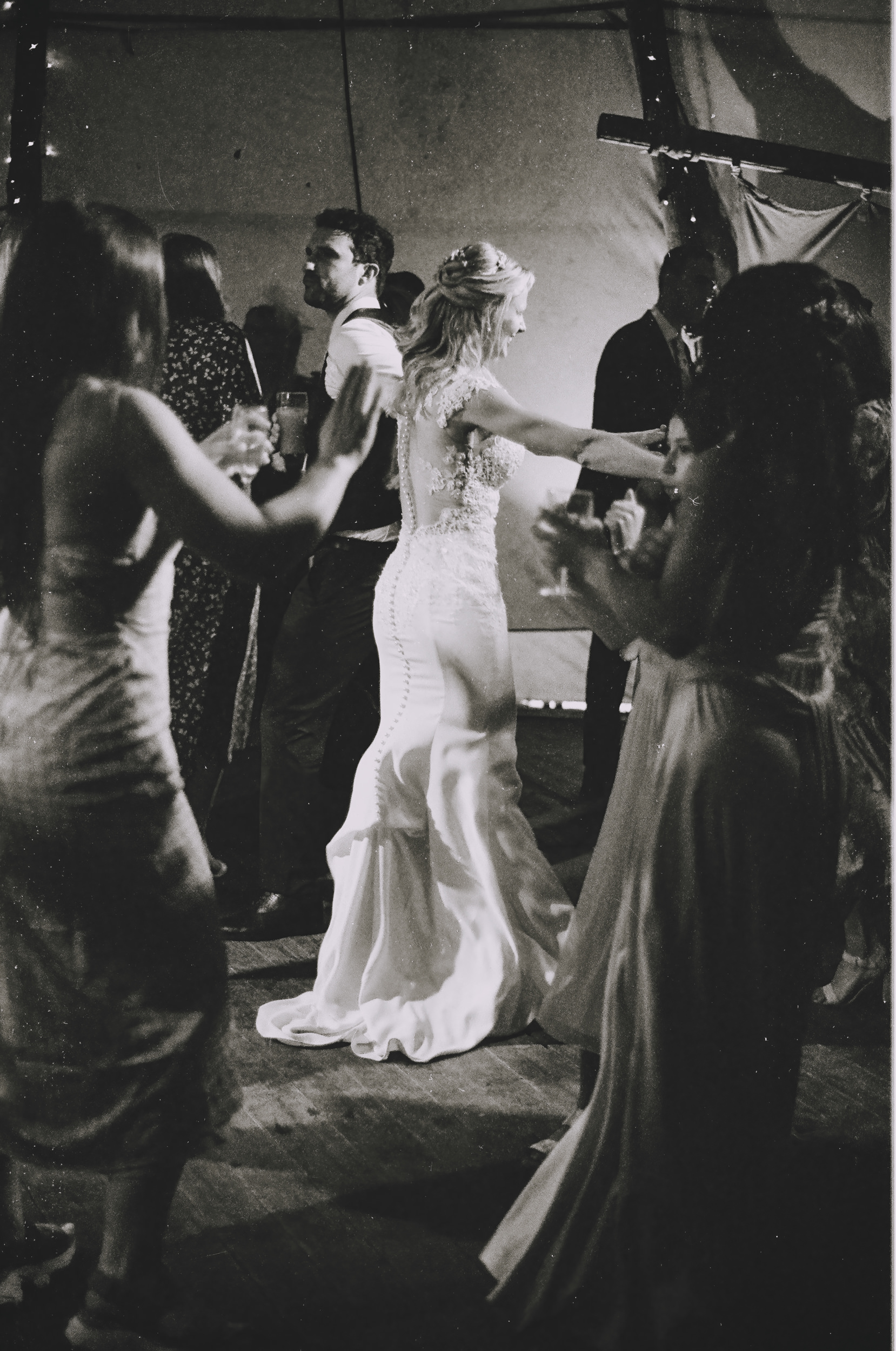 Film photograph of the bride