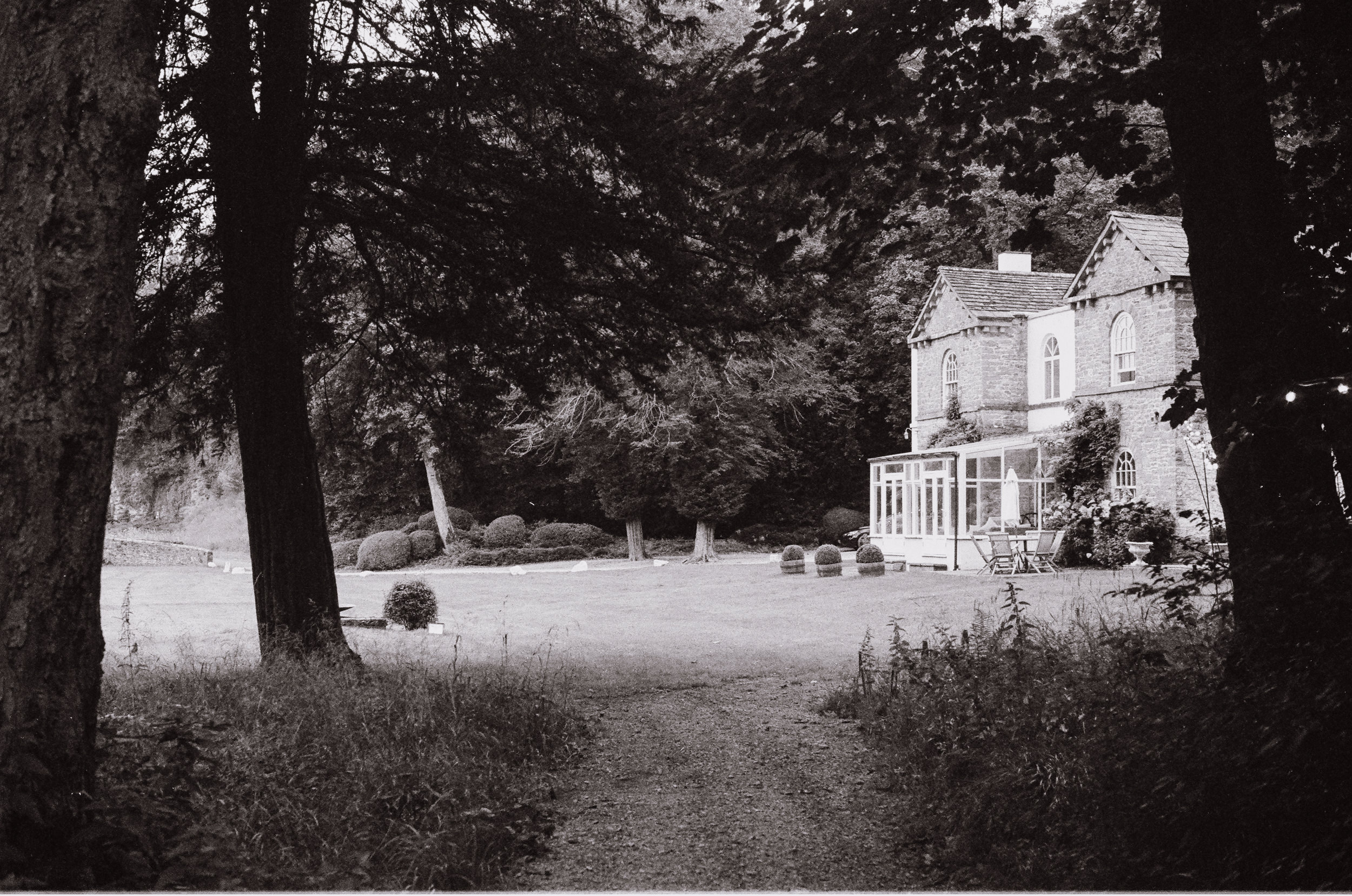 Film photo of the Bridal House at Gisburn Park