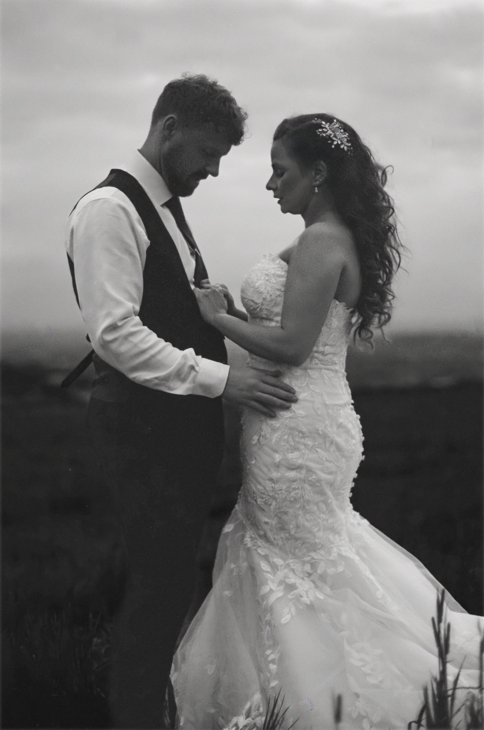 Couple portrait near Grains Bar Hotel Film Photograph