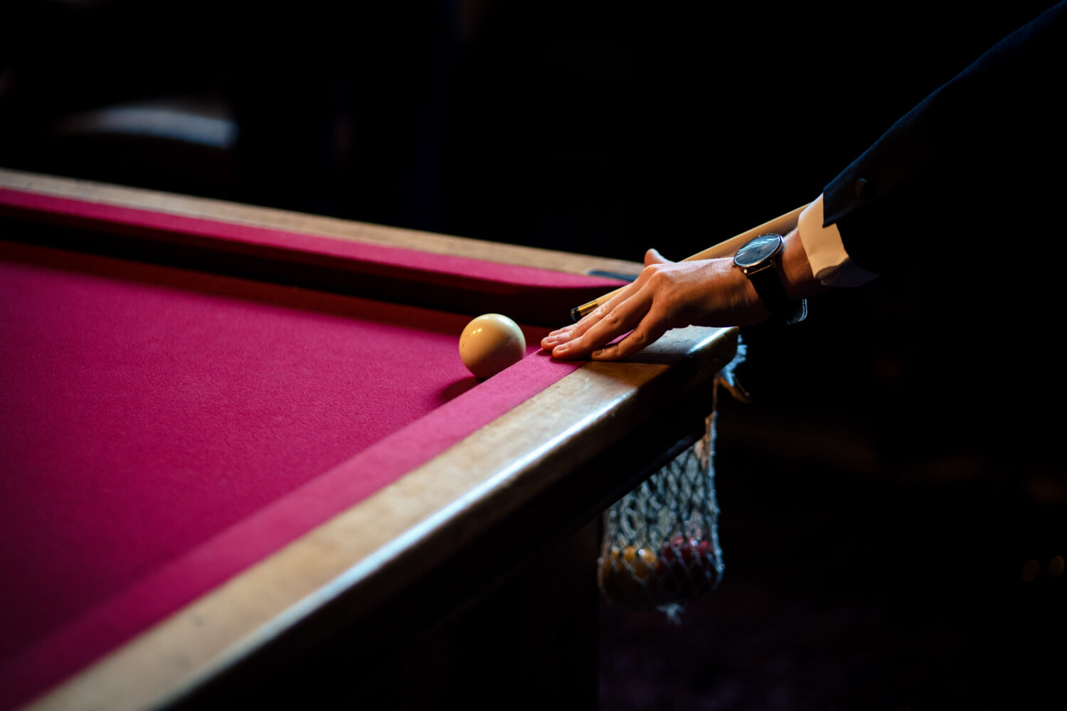 Playing snooker at Howsham Hall