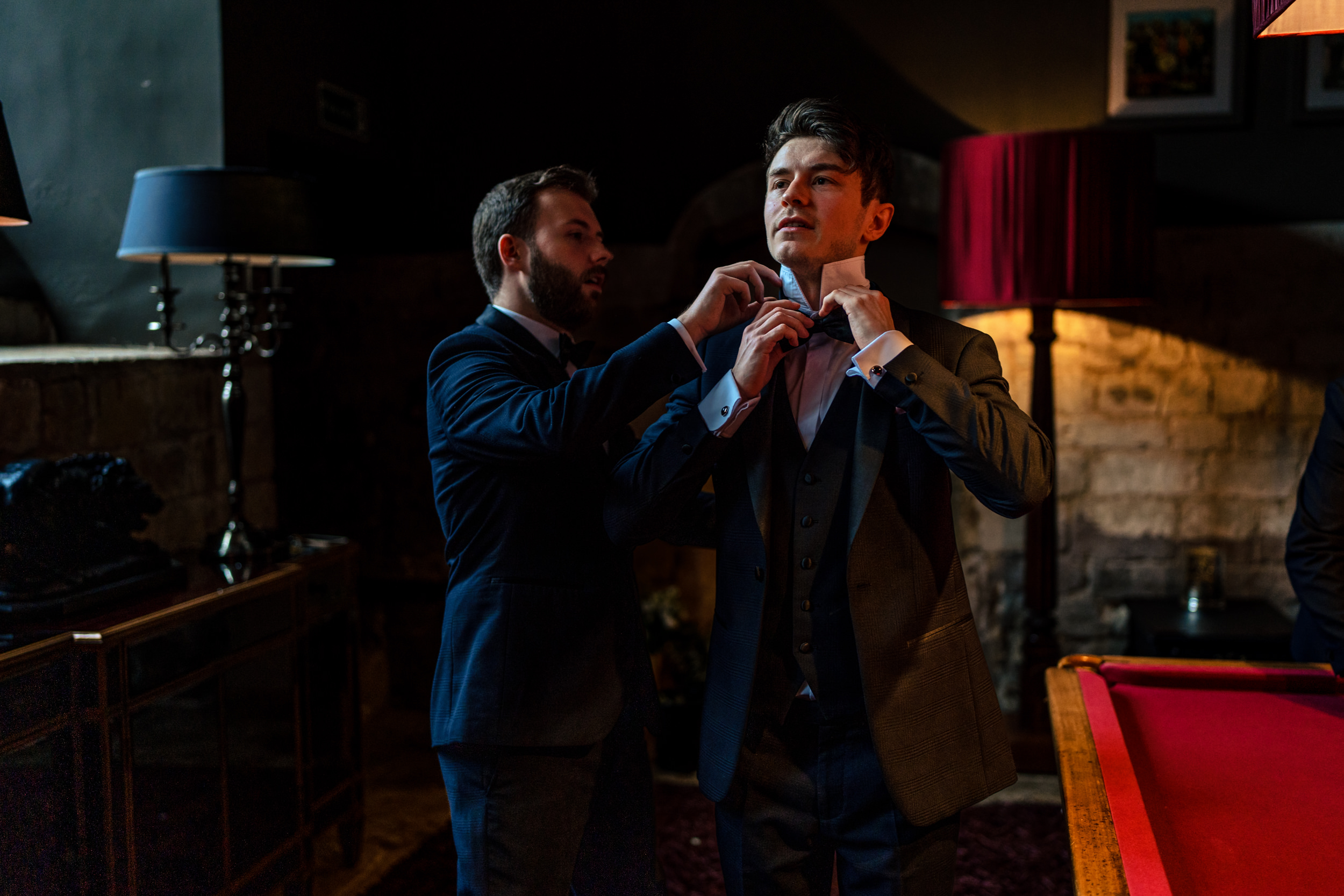 Groom prep at Howsham Hall