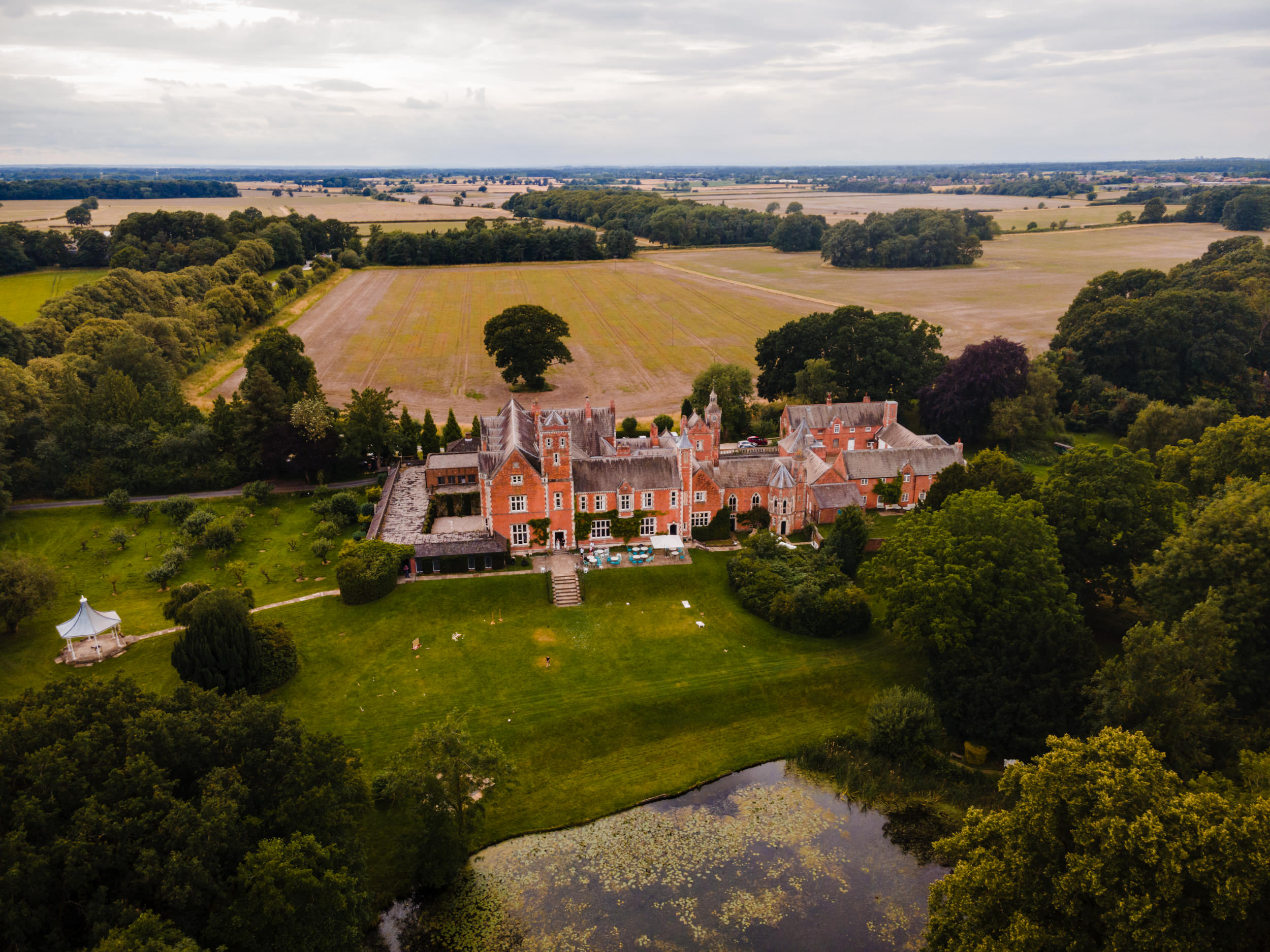 Drone photograph of Thicket Priory