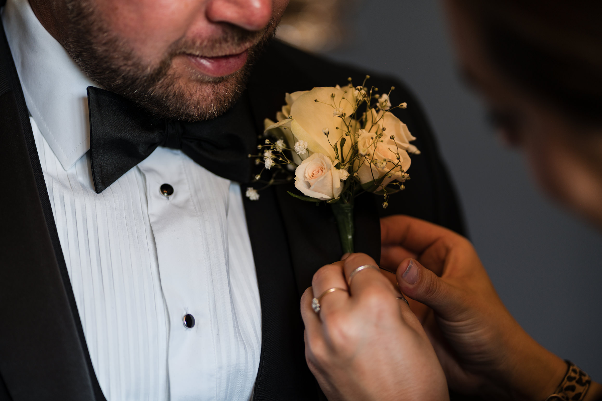 Groom prep. Thicket Priory Wedding Photographer.