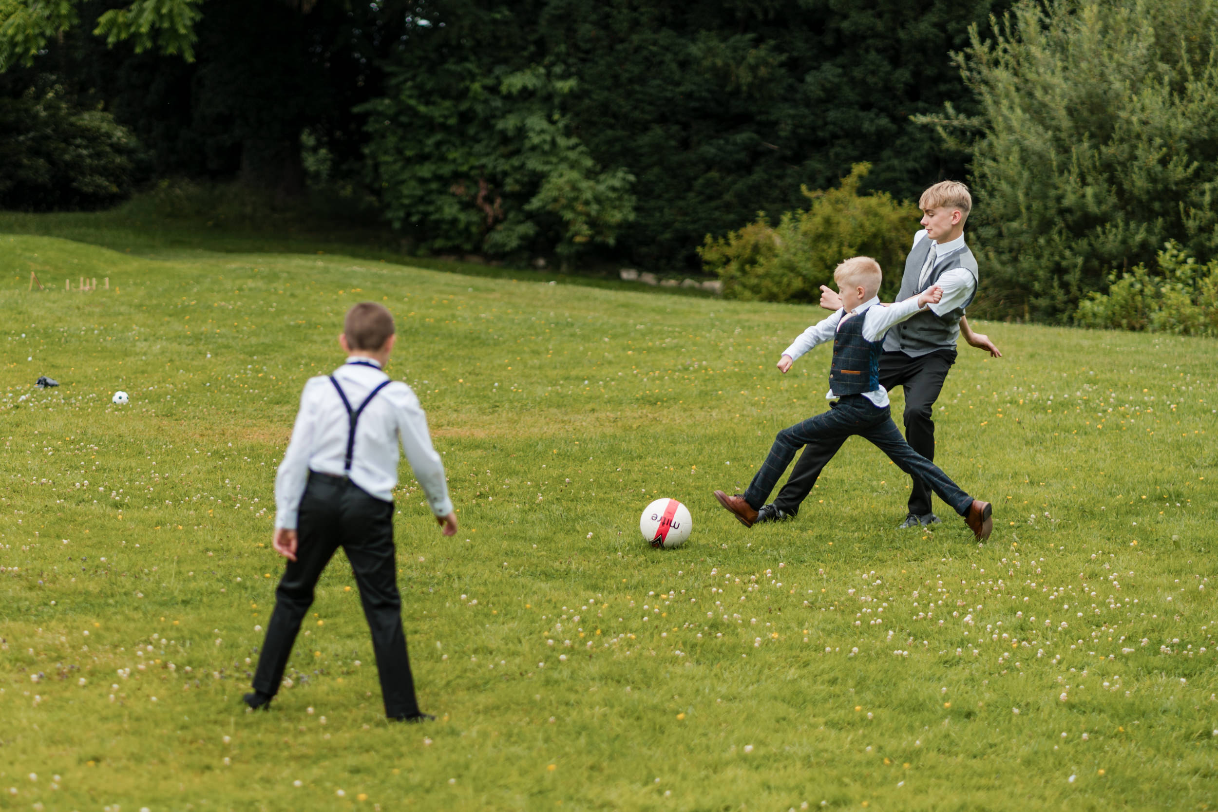 Kids playing football