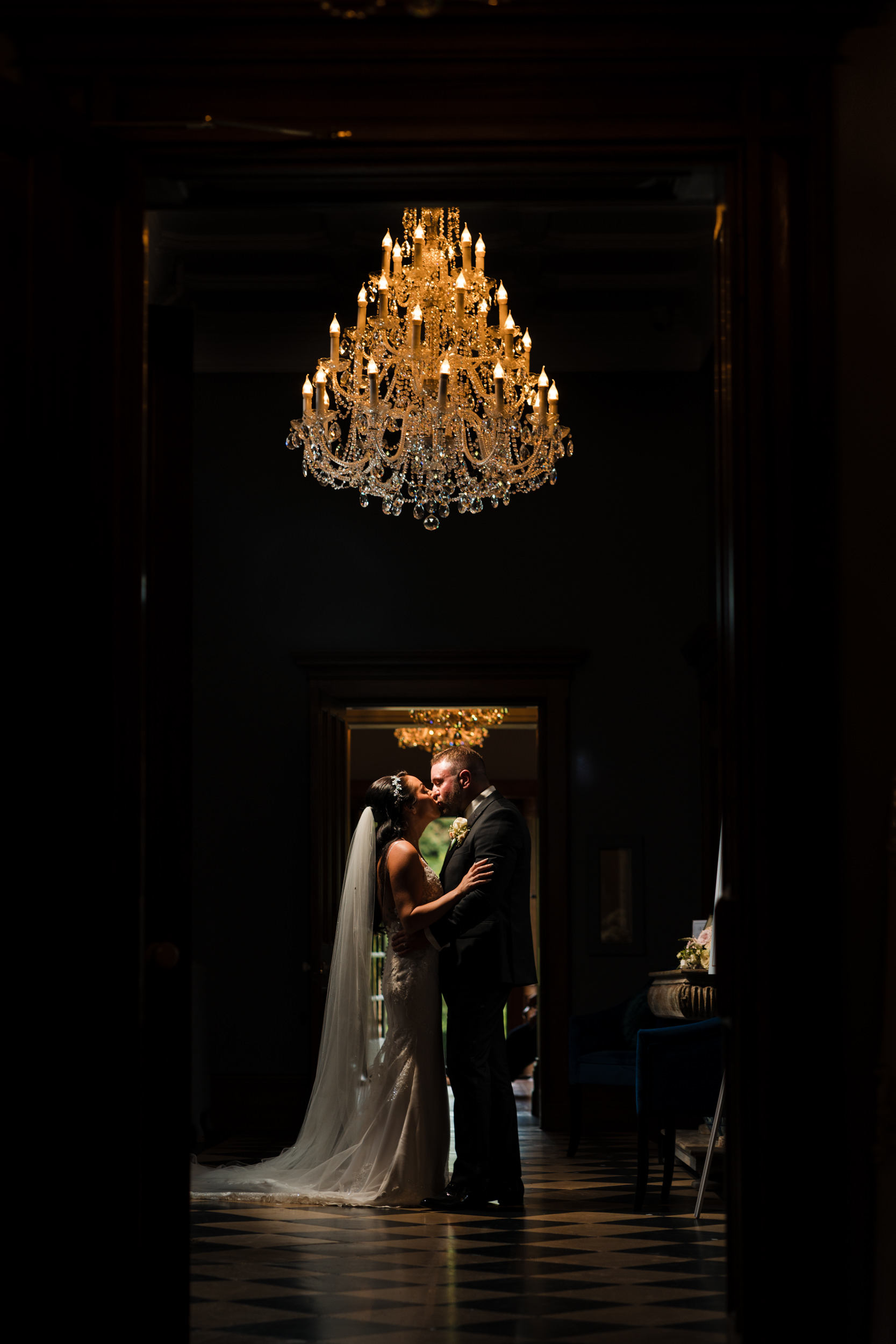 Off camera flash portrait inside Thicket Priory