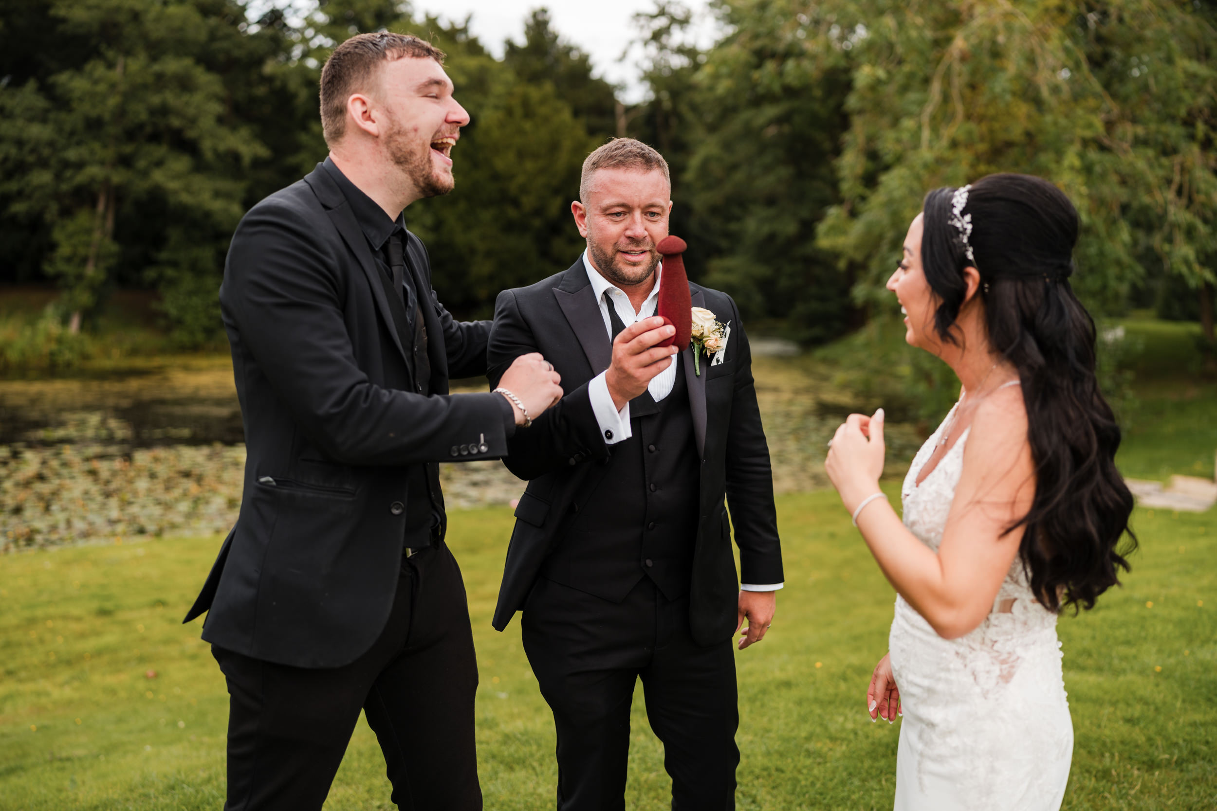 Magician performing for the bride and groom