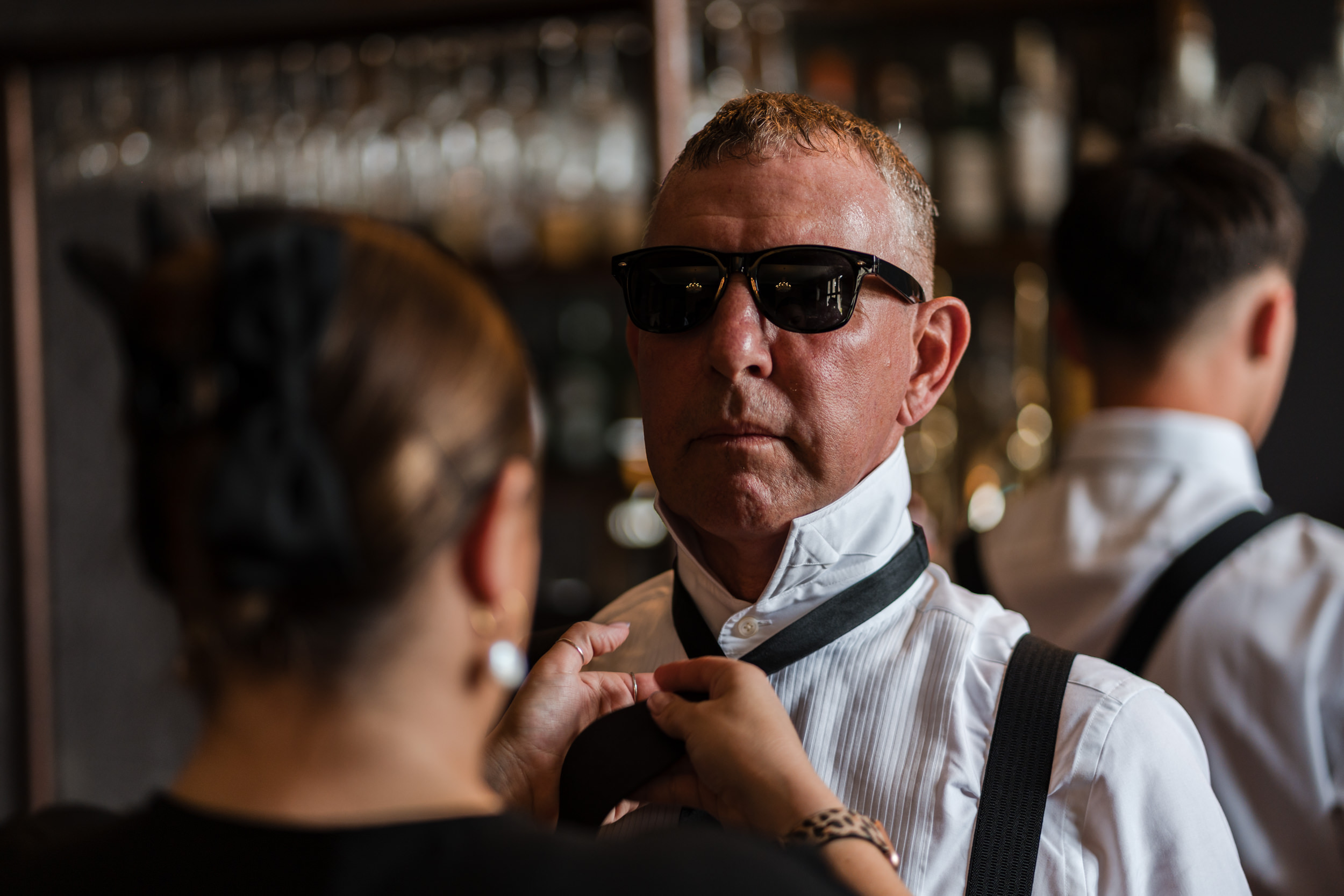 Groom prep. Thicket Priory Wedding Photographer.