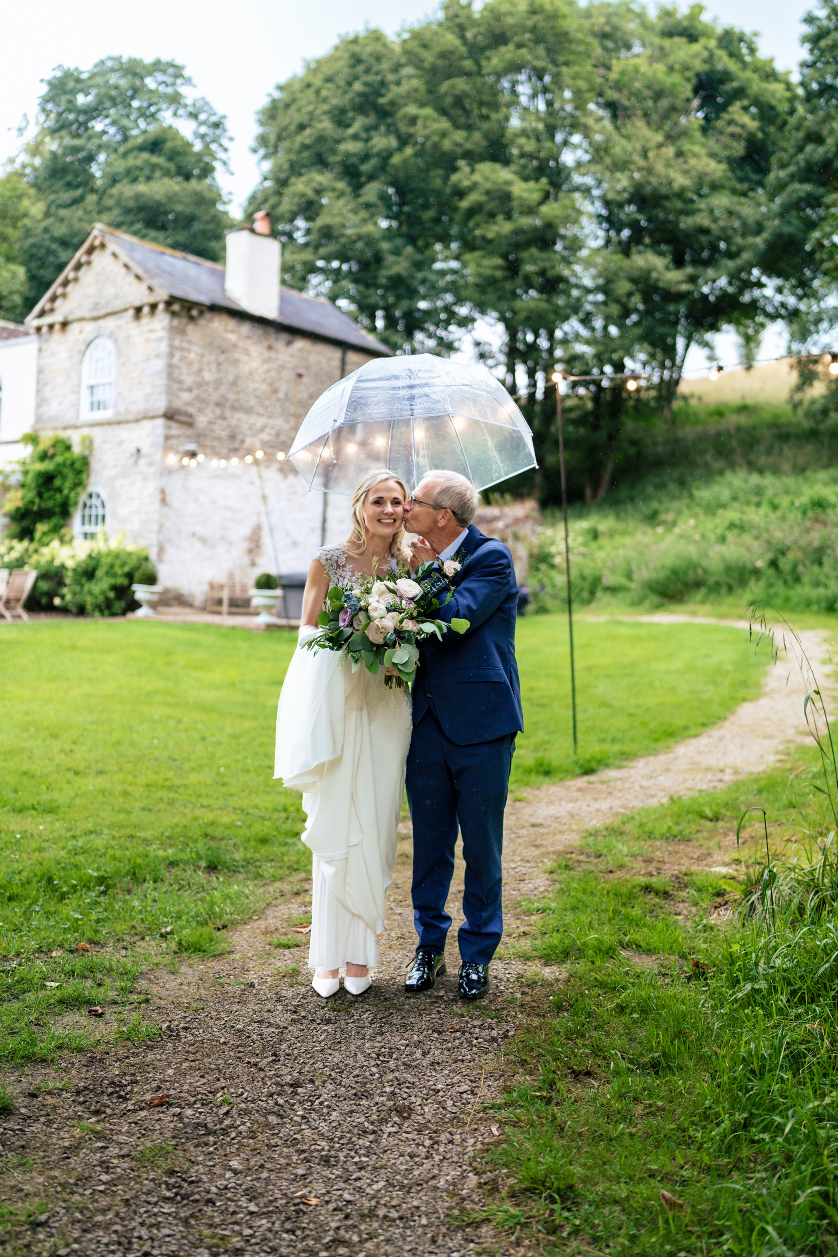 Bride and her father Wedding ceremony at Gisburn Park