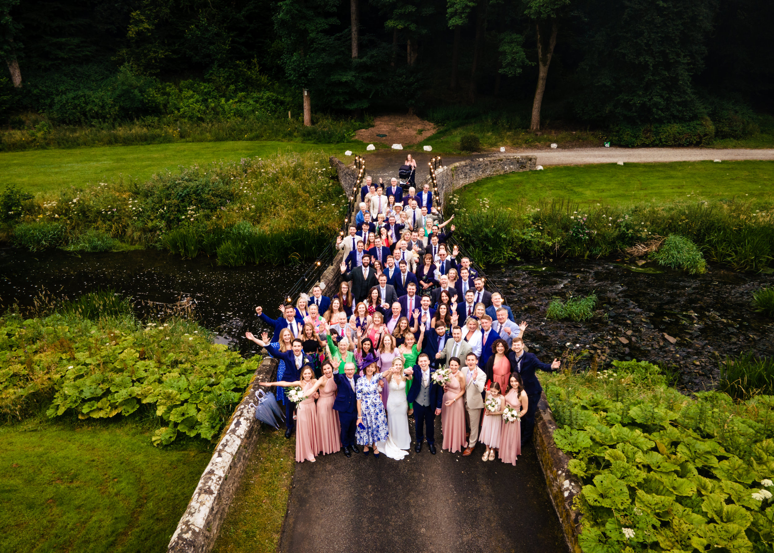 Group photo on the bridge at Gisburn Park