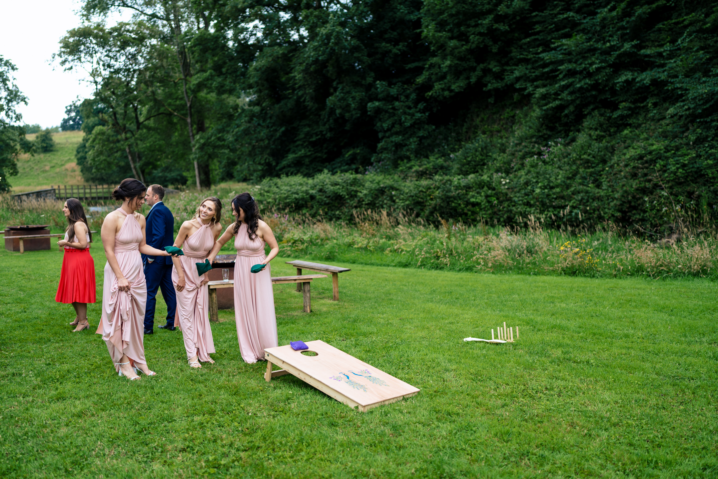 Wedding guests at Gisburn Park