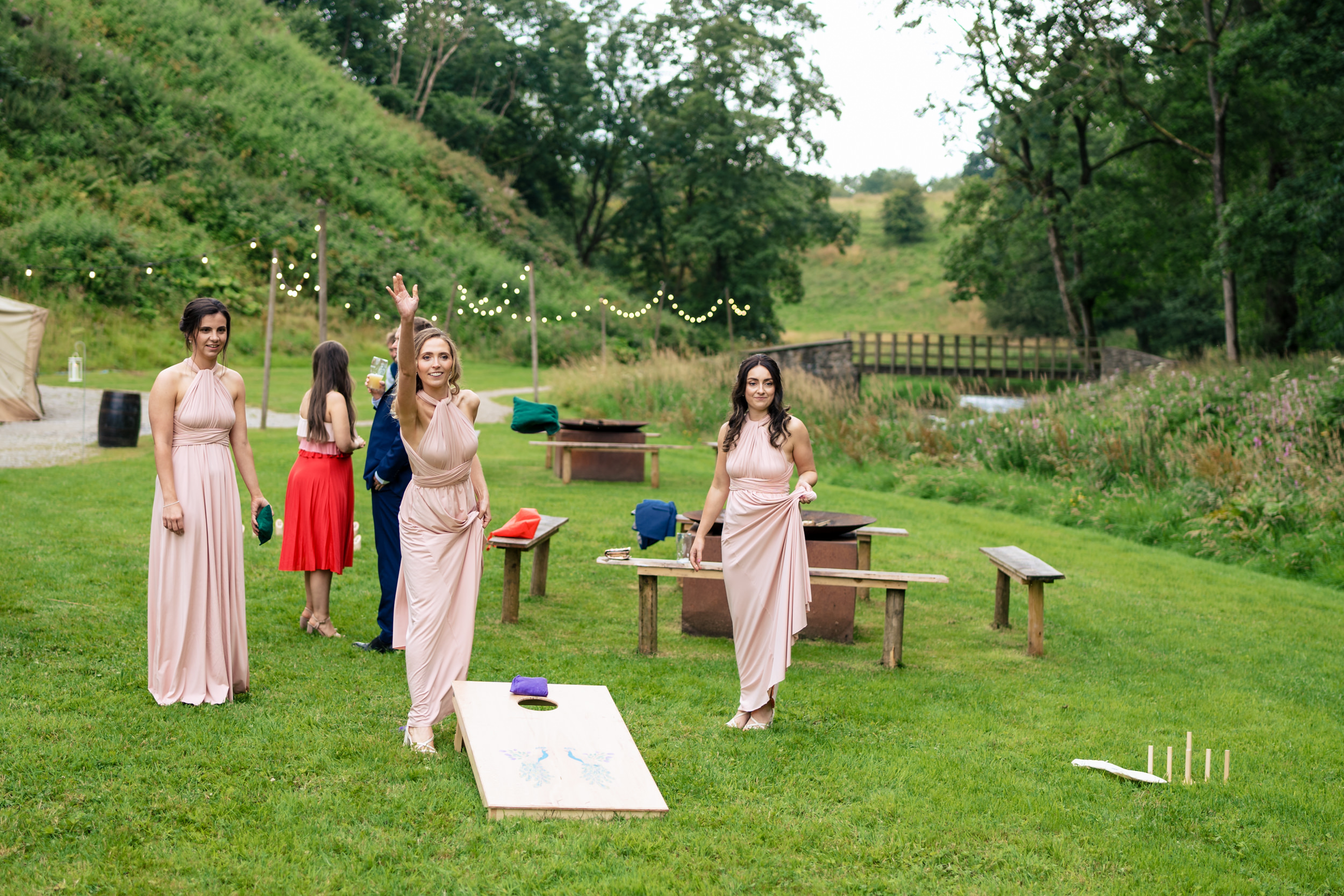 Wedding guests at Gisburn Park