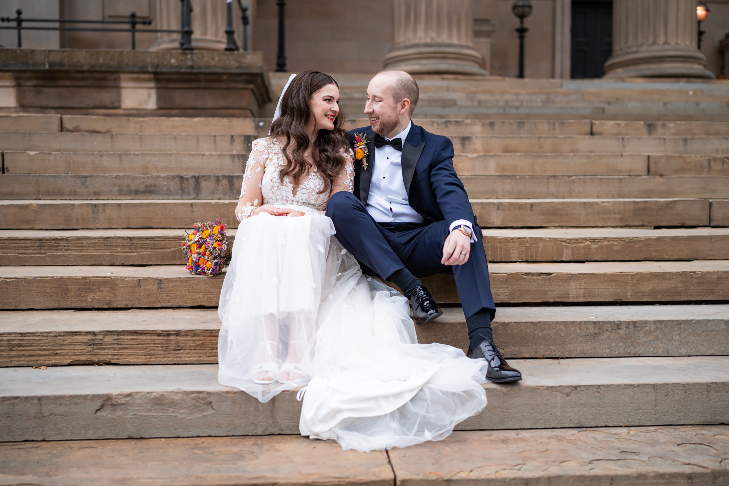 Wedding portrait photography at St Georges Hall, Liverpool