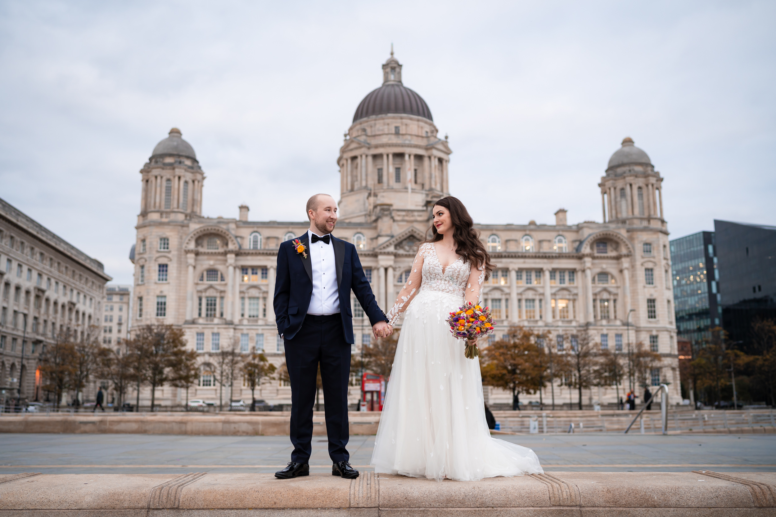 Couple portrait at the Albert Docks, Liverpool