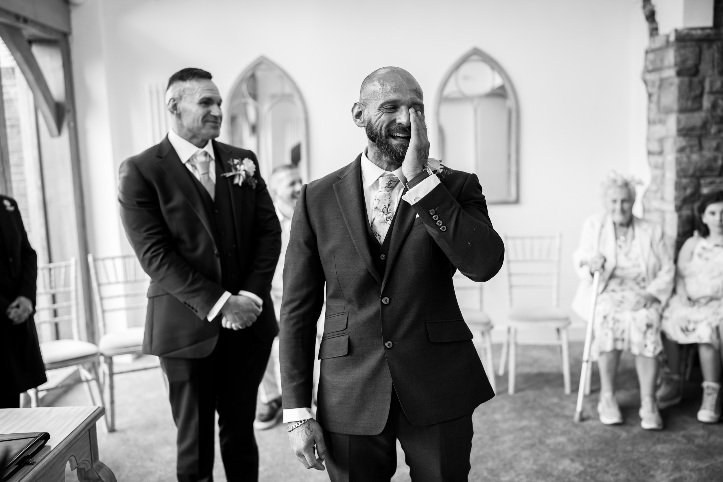 Groom and Best Man at Grains Bar