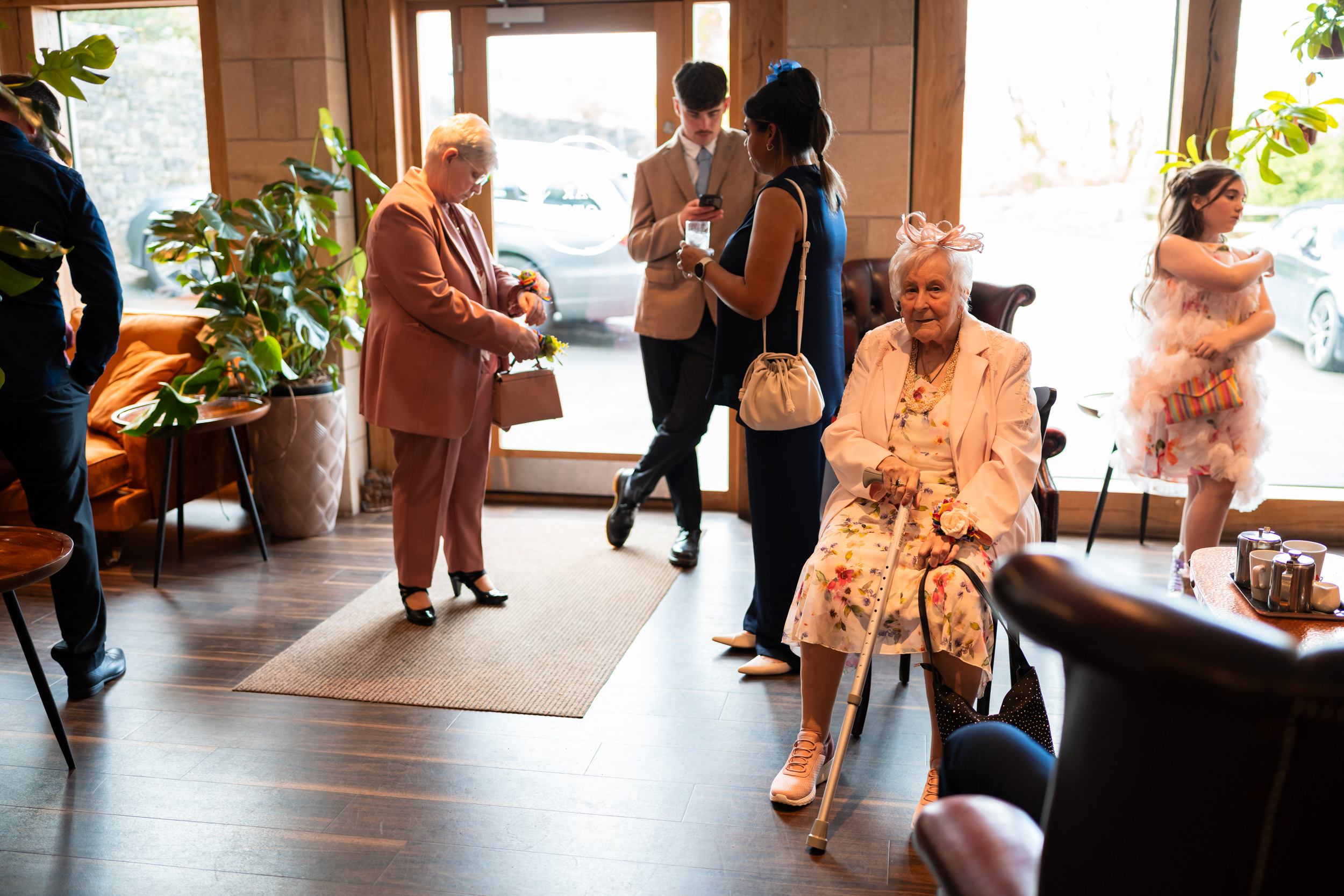 Wedding guests at Grains Bar Hotel